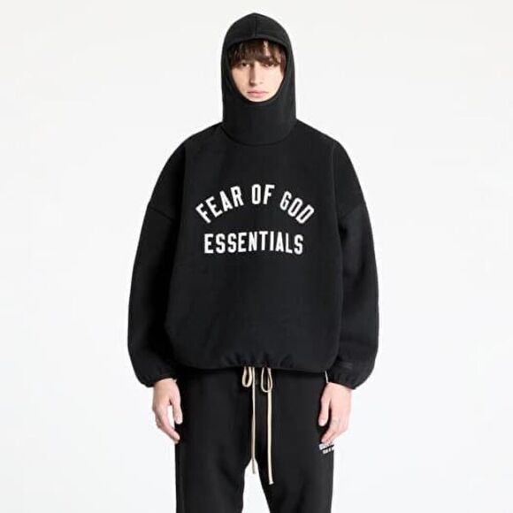 Fear of God Essentials Men's Black Brushed Hoodie Sweatshirt Top Size Large NWOT - Picture 1 of 11